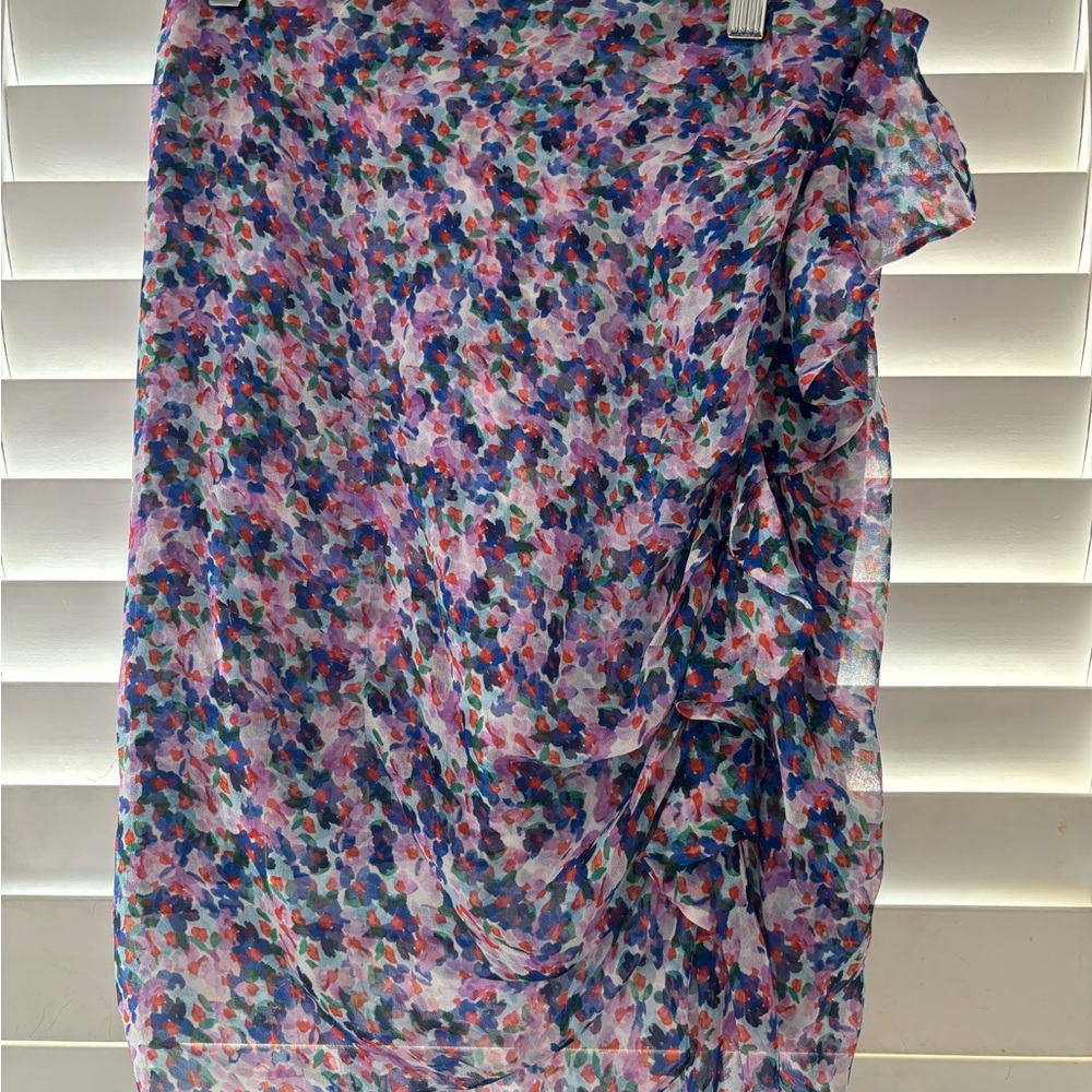 Veronica Beard Multicolor Floral Midi Skirt